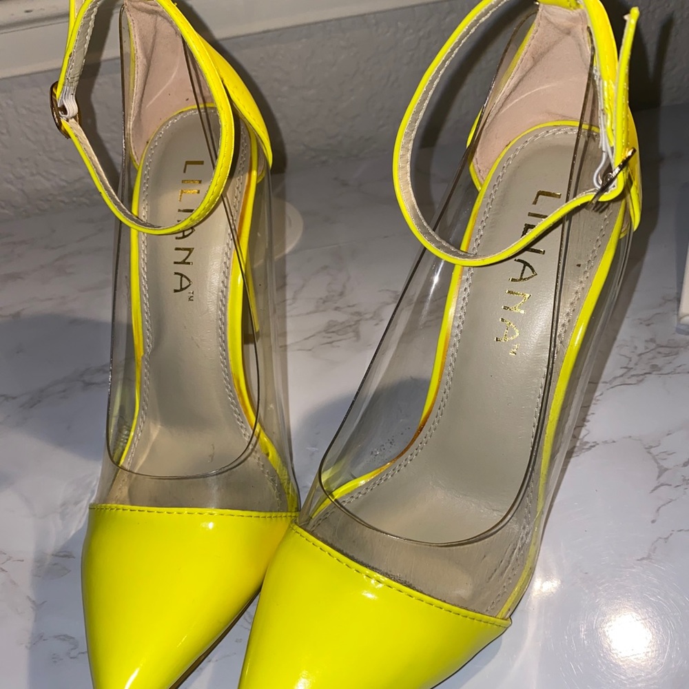 Neon yellow heels